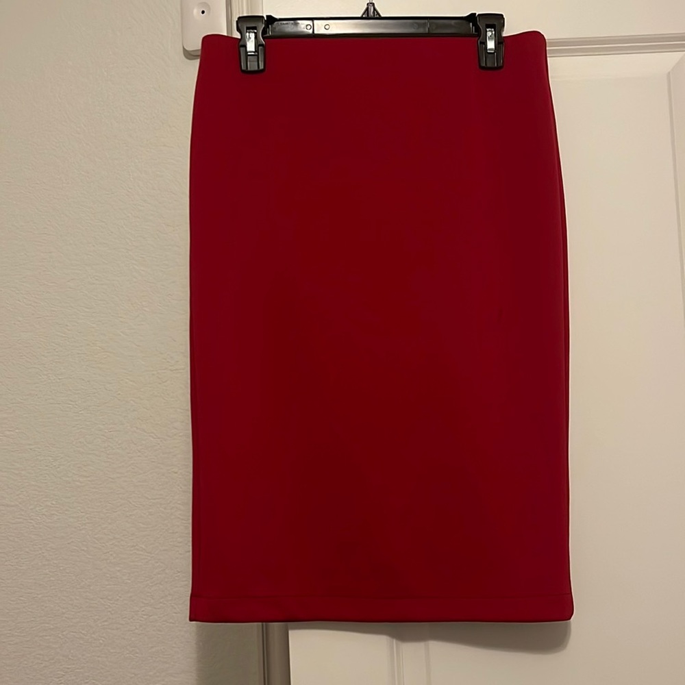 Red pencil skirt